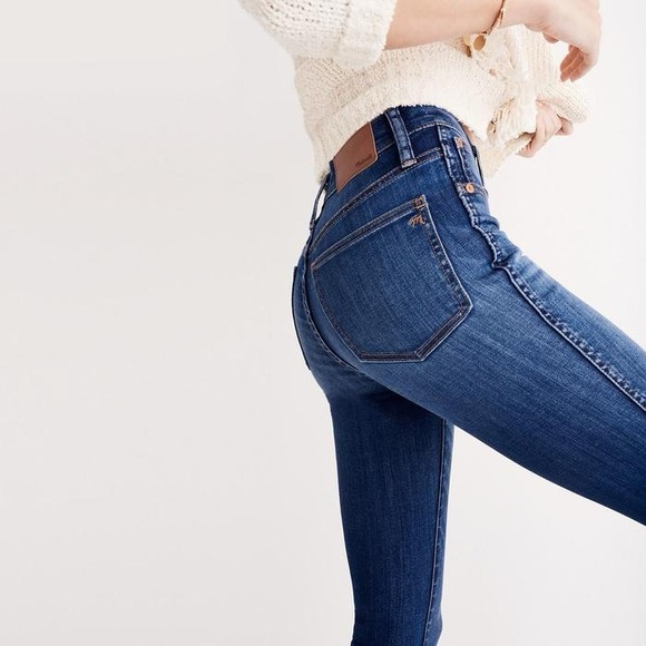 Madewell 10” High-Rise Skinny Jeans in Danny Wash: TENCEL Denim Edition Size 26 - Picture 1 of 8